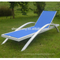 Outdoor beach furniture metal sun lounger blue fabric chaise lounge